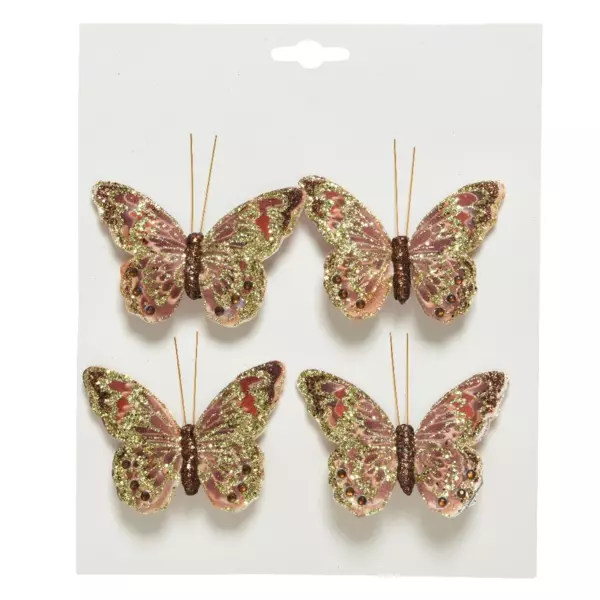 Lote de 4 mariposas Mikel Marrón claro