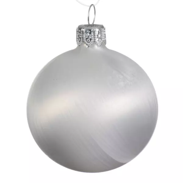 Lote de 6 bolas de Navidad (D80 mm) Ártico mate Blanco escarchado