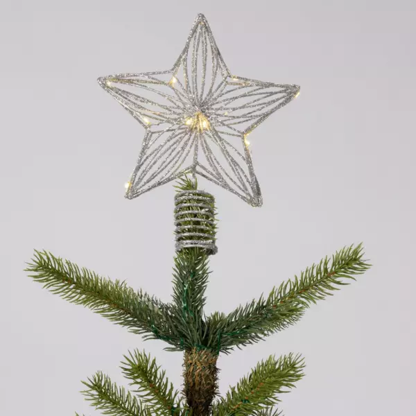 Étoile De Sapin Noël Projecteur LED - 6 Motifs Rotatifs, Pailletée, 25 Cm, Décoration Magique