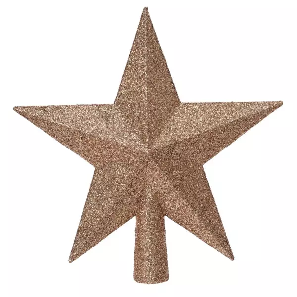 Cime D'arbre De Noël Izaneo - Étoile En Guirlande, Couleur Or, 23 Cm, Plastique Scintillant
