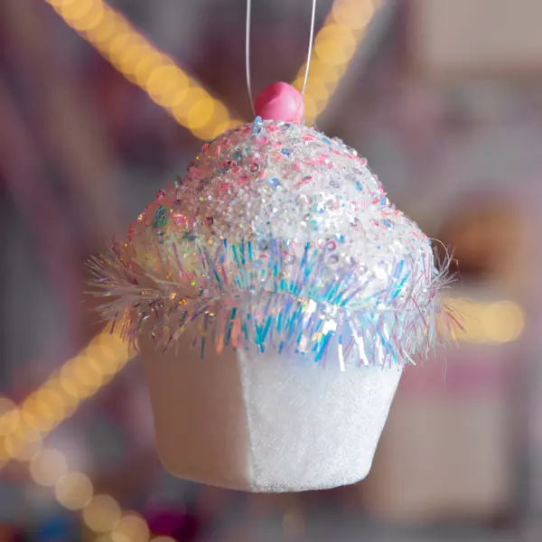 Adorno para colgar Cupcake gourmand Blanco