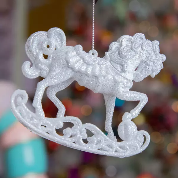 Cheval à suspendre (H9 cm) Bascule Blanc