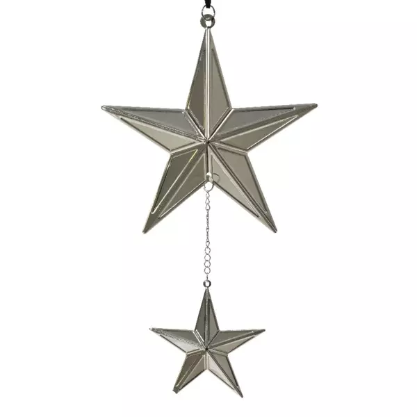 Kerstster om op te hangen Duo zilver
