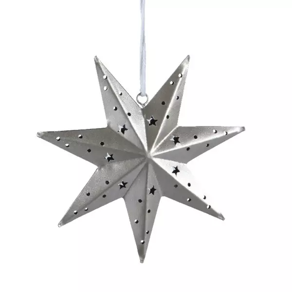 Etoile de No�l � suspendre (H11 cm) Gia Argent