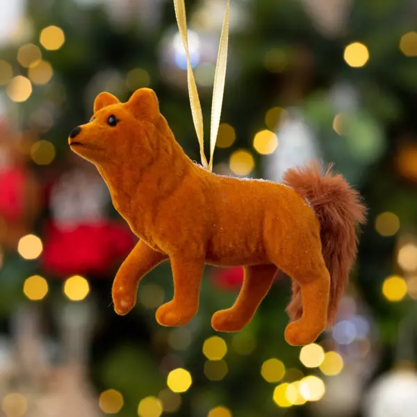 Renard de Noël à suspendre (H7 cm) Milou Marron