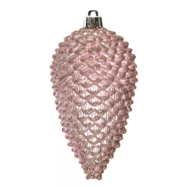 Lot de 4 pommes de pin � suspendre (H12 cm) Alpine Rose poudr�