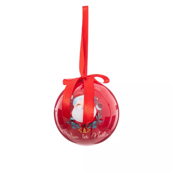 Lot de 3 boules de Noël (D75 mm) Premier Noël Rouge