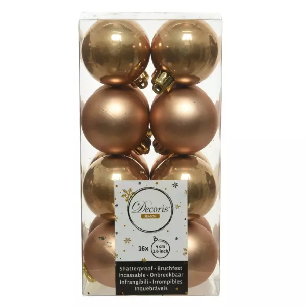 Lot de 16 boules de Noël (D40 mm) Alpine Camel