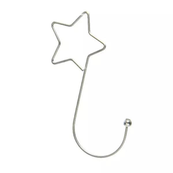 Attache-boule en lot de 12 Etoile Argent