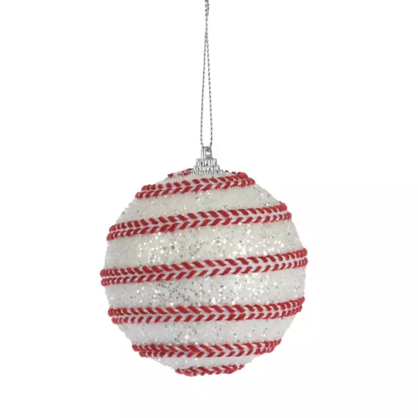 Lot de 12 boules de Noël (D80 mm) Venusa Rouge