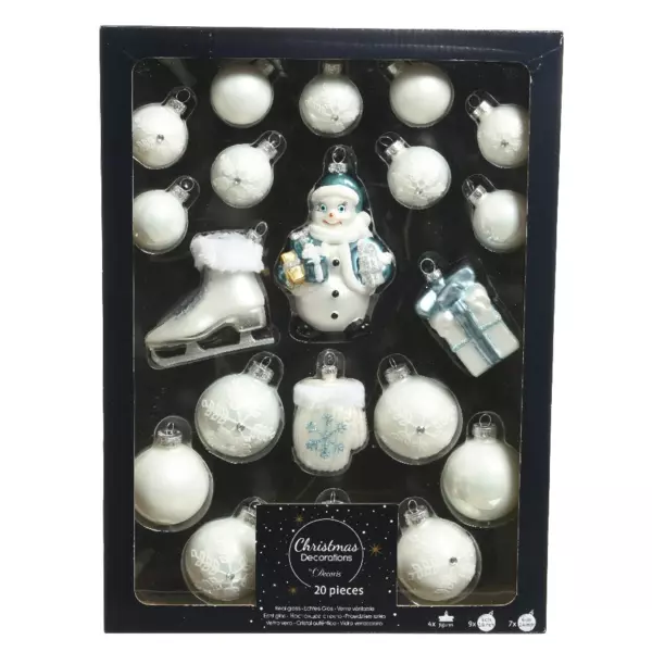 Kit de decoración para árbol de Navidad en crsital Viggo Blanco