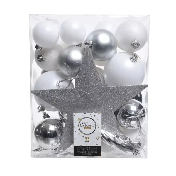 Kit di decorazioni di Natale Novae mix Bianco / Argento