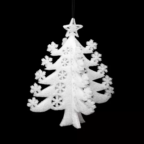 Sapin de Nol  suspendre (H30 cm) Byron Blanc