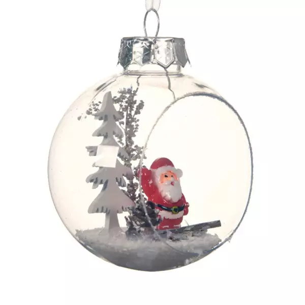 Lot de 12 boules de Noël (D80 mm) Santo Transparent