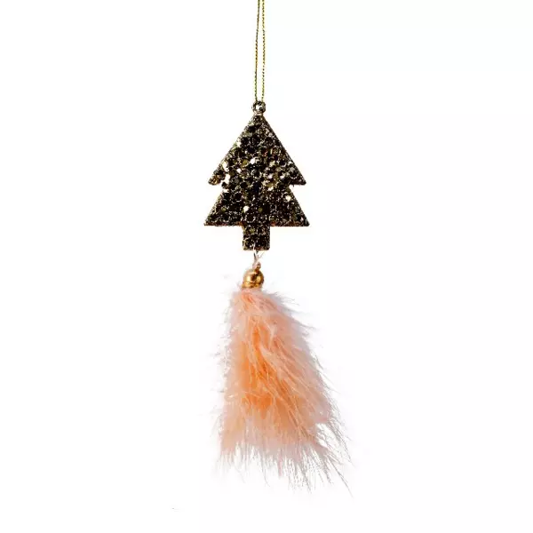 Sapin de Noël à suspendre (H20 cm) Palie Champagne