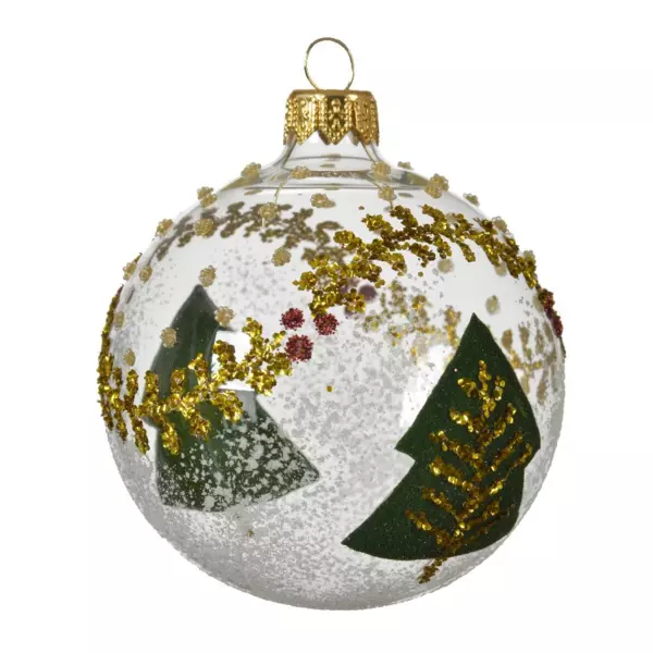 Lote de 6 bolas de Navidad en vidrio (D80 mm) Abeto Transparente