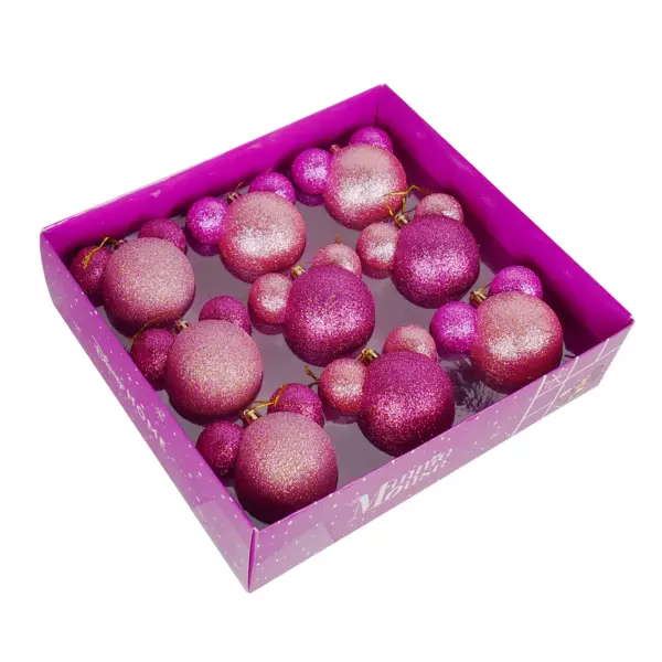 Coffret de 9 boules de Noël (D60 mm) Disney Minnie Rose