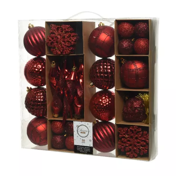 Kit kerst hangdecoratie Zaven Bordeaux/ Rood