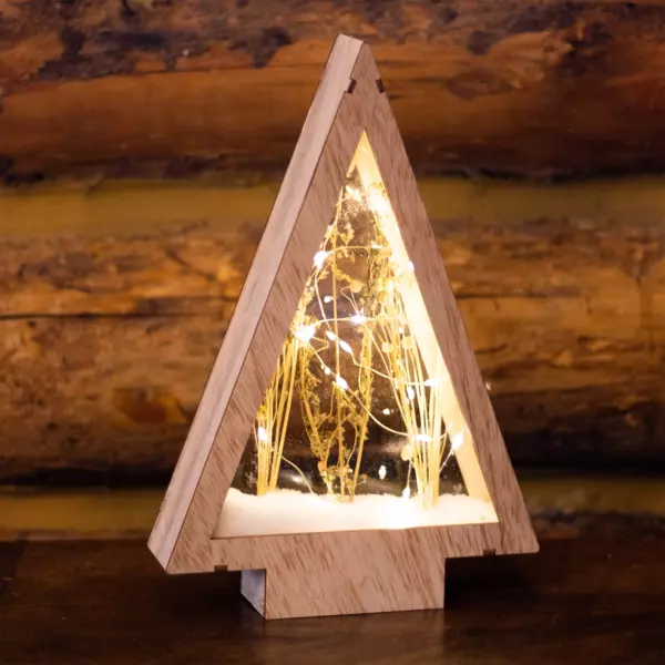 Sapin lumineux à piles 25 LED (H28 cm) Savoie Blanc chaud
