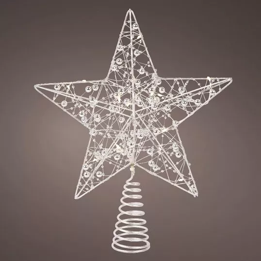 Lysende juletrstop Angie Slv og varm hvid