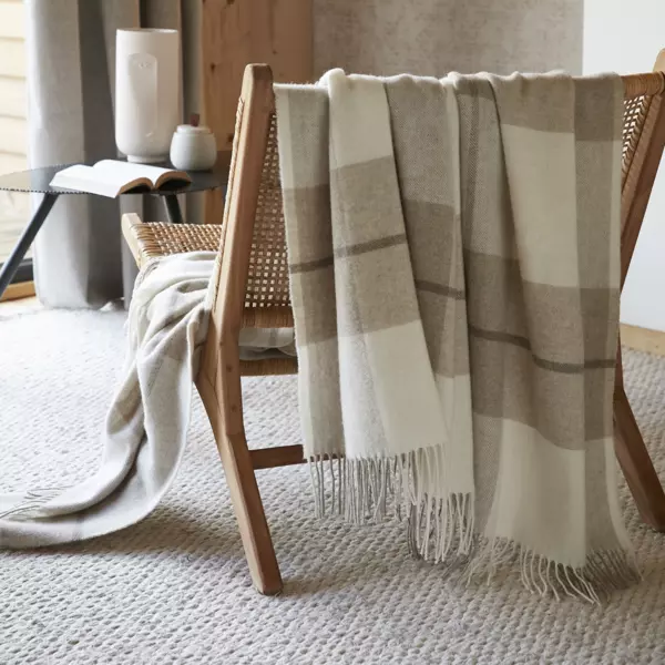 Wollen plaid (200 cm) Marius Beige