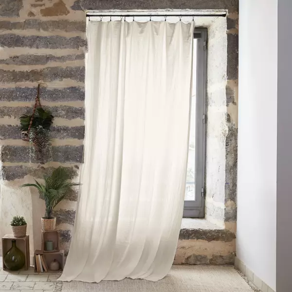 Overgordijn verstelbaar Katoengaas (180 x max 300 cm) Gaïa Beige