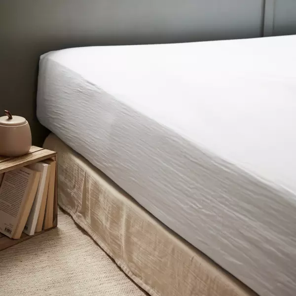 Hoeslaken Katoengaas (90 x 190 cm) Gaïa Roomwit
