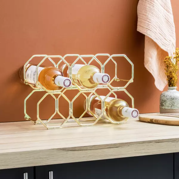 Sammenklappelig metal vinholder (H22 cm) Elio Guld