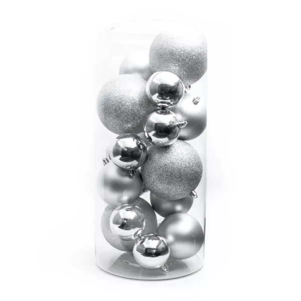 Lote de 20 bolas de Navidad surtido New Alpine Plata