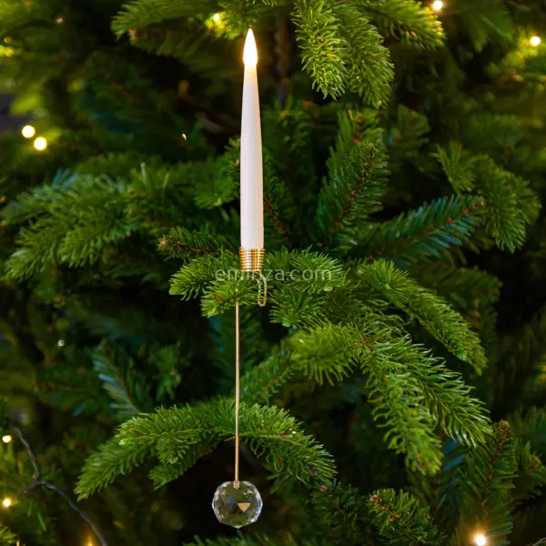 Set van 10 kaarsen Crystal Warmwit