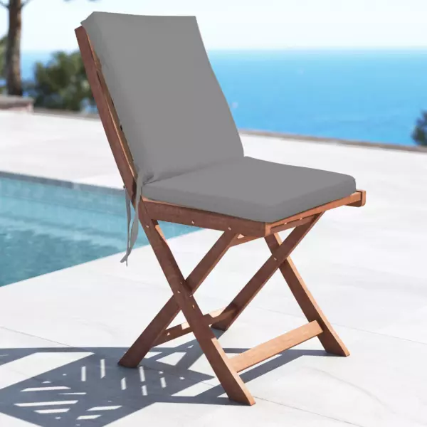 Galette de chaise extérieure avec dossier (90 x 40 cm) Mambo Gris anthracite