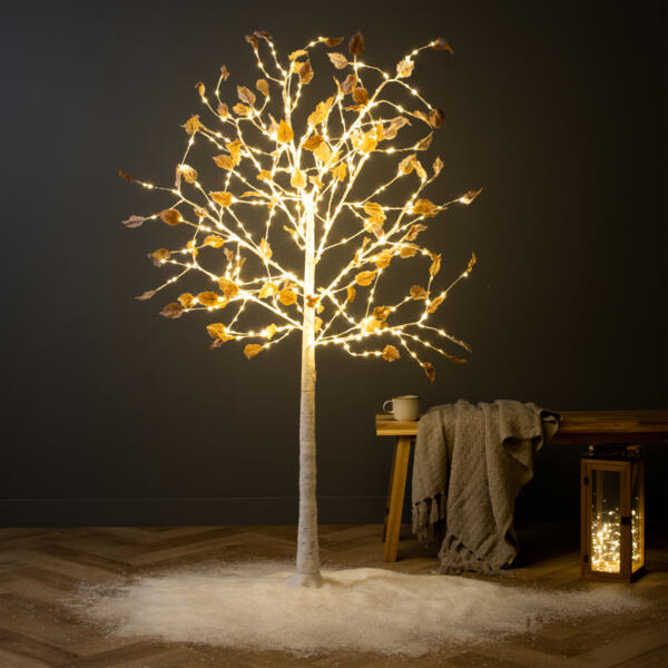 Arbre de Noël lumineux coloris blanc micro LED blanc chaud fixe extérieur –  H 2,10 m : AUTRES MARQUES - botanic®