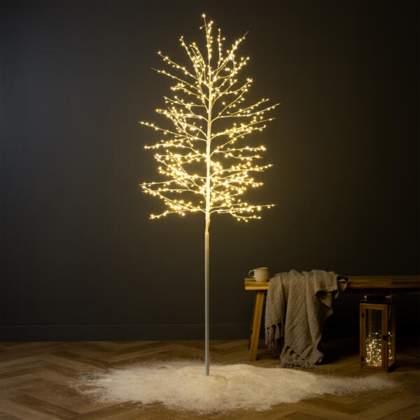 Déco de noël arbre lumineux blanc 92 LED blanc froid H90cm - RETIF