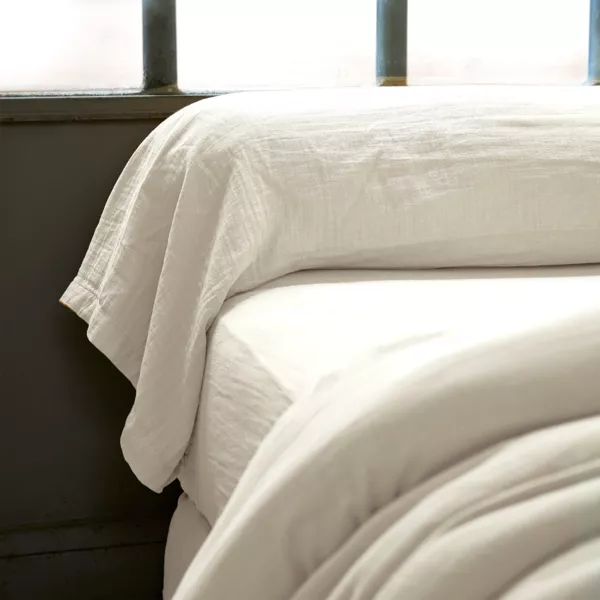 Bolster pudebetræk i bomuldsgaze (L185 cm) Gaïa Beige pampa