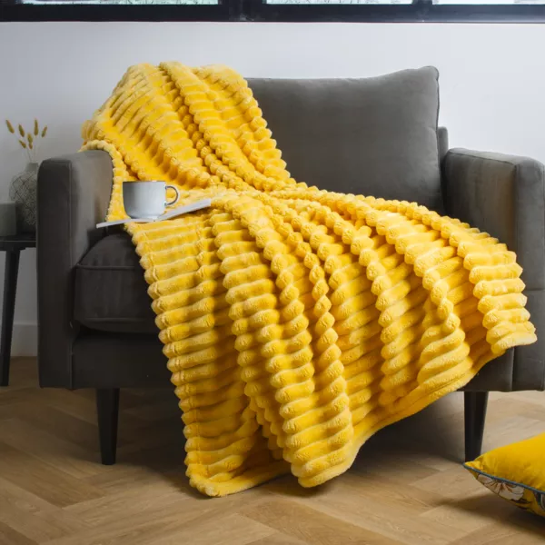 Zacht plaid (150 cm) Dune Geel