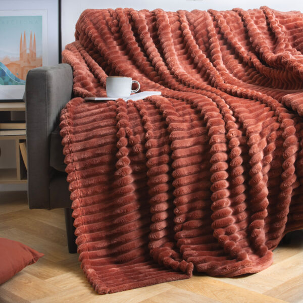 Plaid per divani in materiale riciclato (220 cm) Gabin Grigio ardesia -  Tessuto decorativo - Eminza