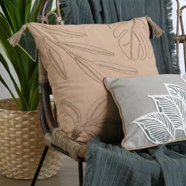 Coussin carré coton (45 x 45 cm) Manisa Beige