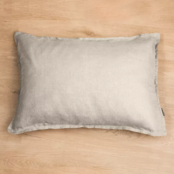 Taie d'oreiller rectangulaire lin lavé (50 x 70 cm) Louise Beige