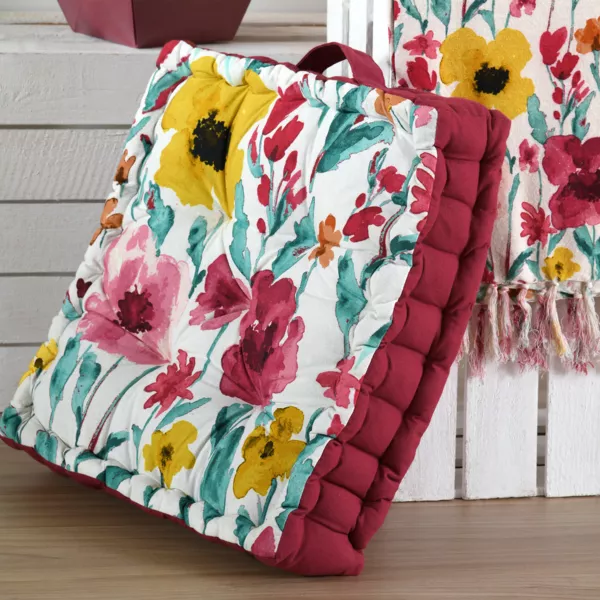 Coussin de sol carré coton (45 x 45 x 10 cm) Lucya Multicolore