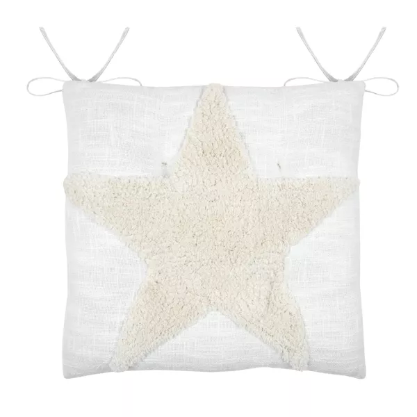 Coussin de chaise carré coton (38 x 38 cm) Joanny Ecru