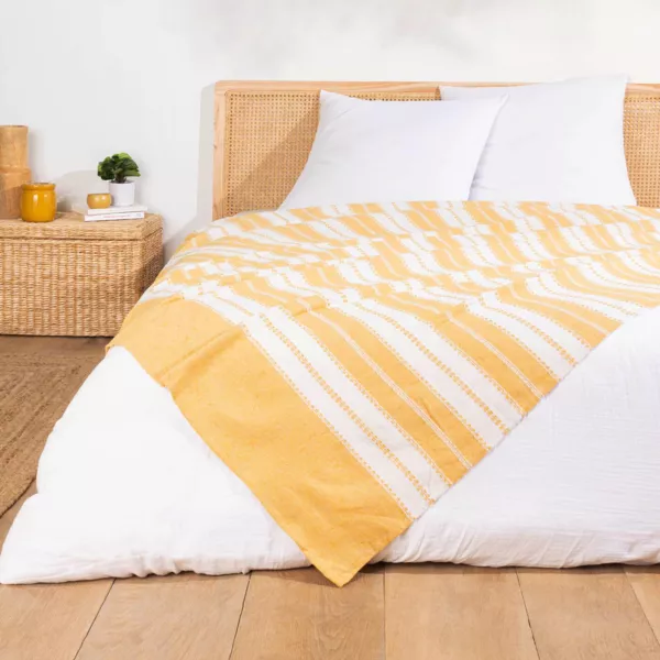 Bedsprei polykatoen (180 x 220 cm) Abby Currygeel