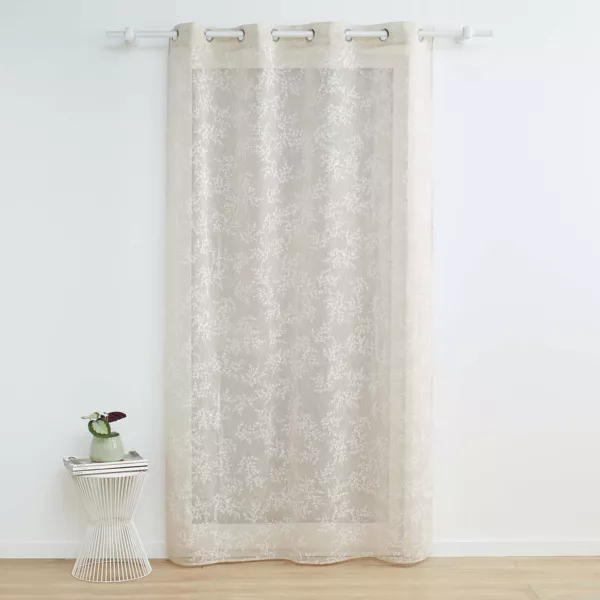 Vitrage geweven (140 x 280 cm) Karla Taupe