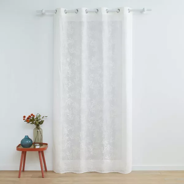 Vitrage geweven (140 x 280 cm) Karla Wit