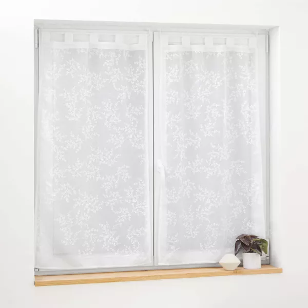 Set van 2 vitrages met lussen (60 x 160 cm) Karla Wit