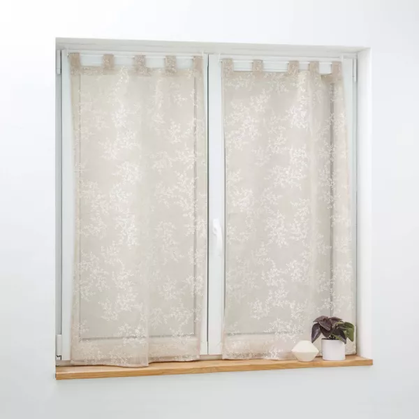 Set van 2 vitrages met lussen (60 x 120 cm) Karla Taupe