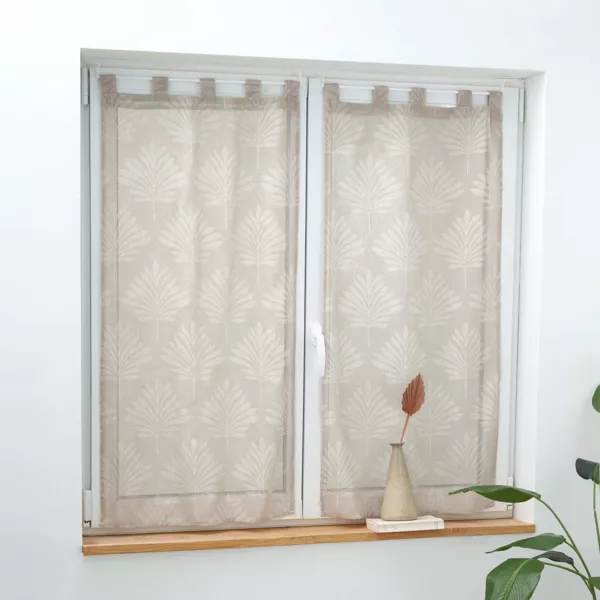 Set van 2 vitrages met lussen (60 x 120 cm) Levita Taupe