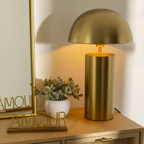Lámpara de mesa industrial en metal (50 cm) Champi Oro