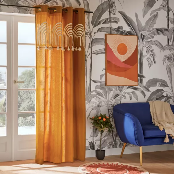 Gordijn katoen (140 x 260 cm) Soleya Mosterdgeel