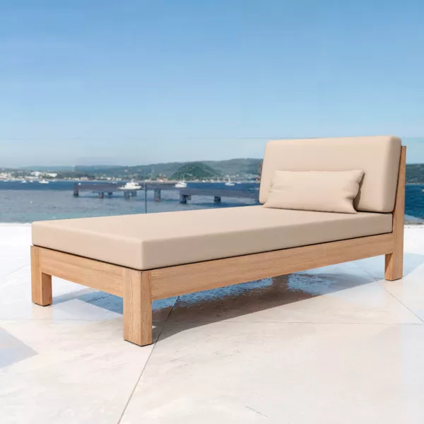 Chaise longue acacia hout Bornéo - zandkleurig