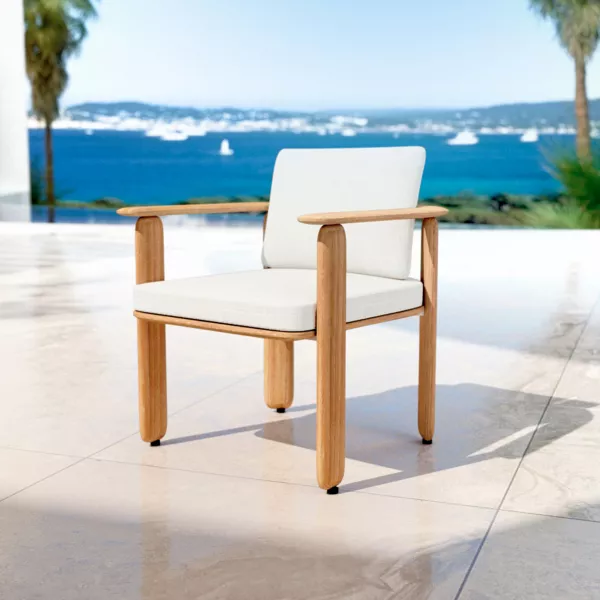 Gartenstuhl aus Teakholz Java - Cremewei�